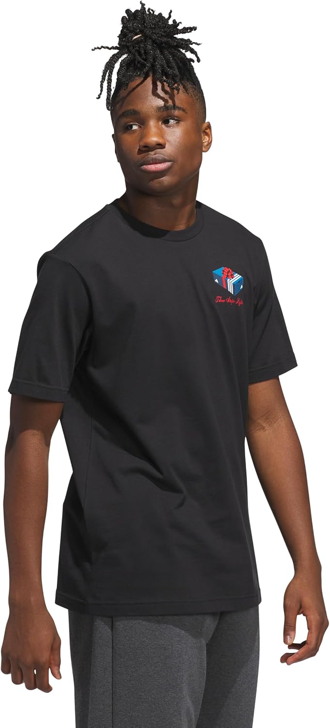 adidas Men's Holiday Giftbox Graphic T-Shirt, Black, X-Small - Image 3