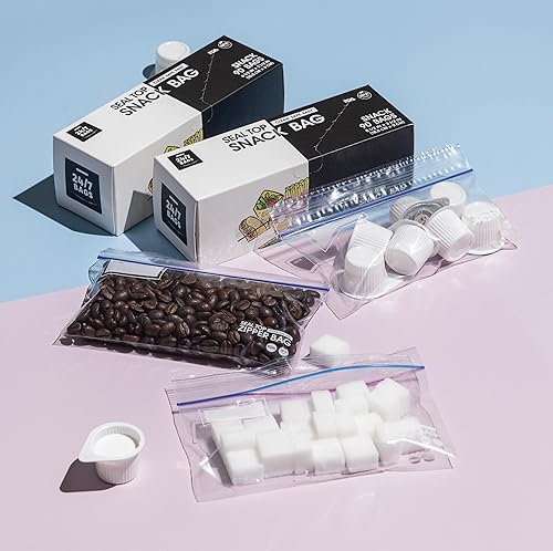 Miniatura 6 de 247 Bags  Bolsa de almacenamiento con cierre de cremallera, tamaño de aperitivo, 180 unidades (2 paquetes de 90) pestañas fáciles de abrir sobre la