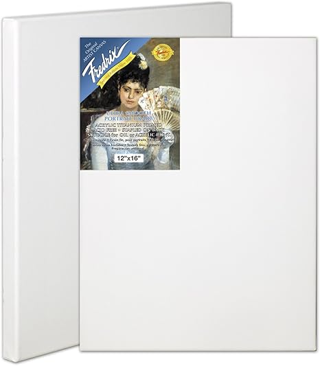 Amazon.com: Fredrix 5603 Ultra Smooth Stretched Canvas, 10 by ...