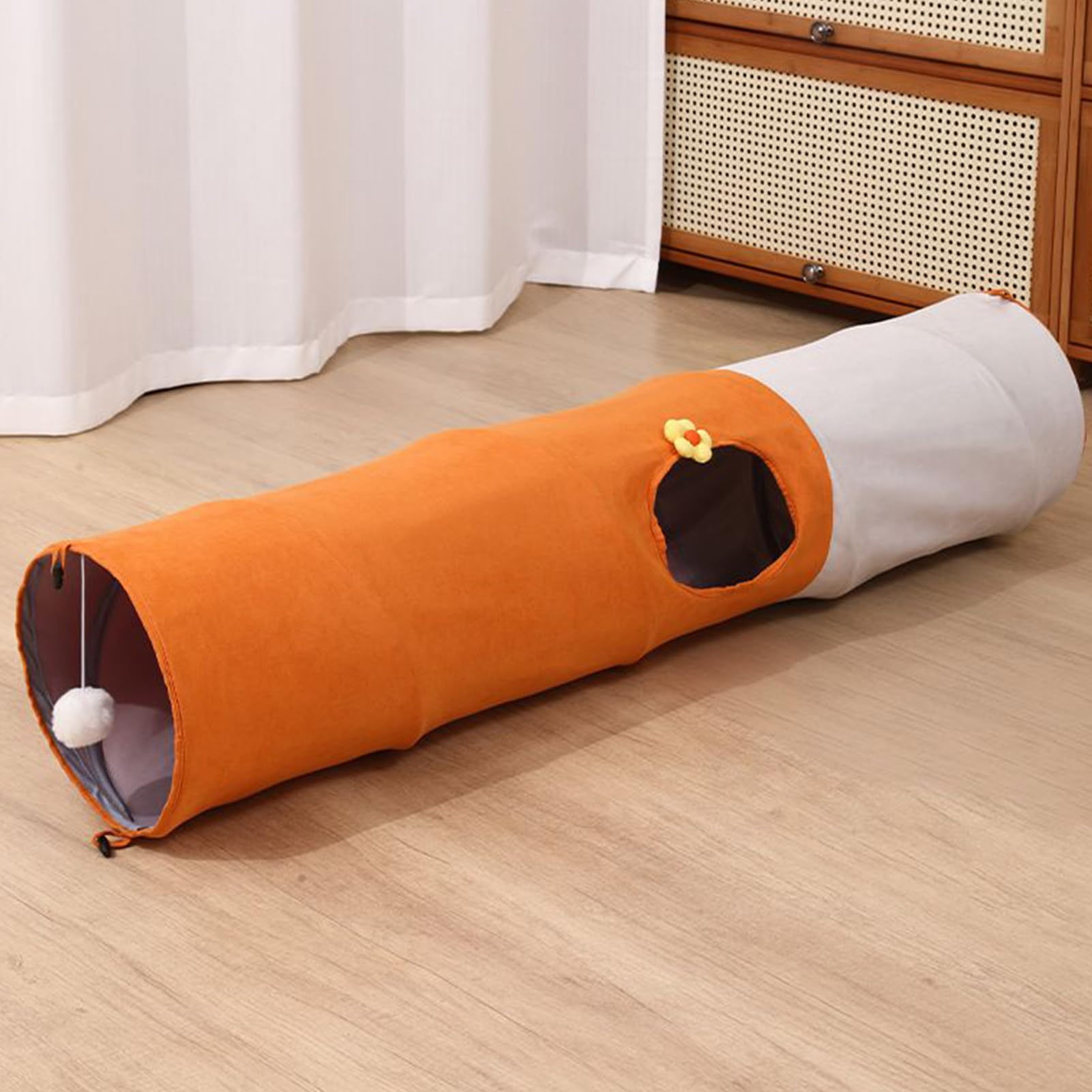 Tunnel pour Chat, Pliable avec Balle Tubes et Galeries, Tente Anti-Griffes d'Enrichissement Mental pour Outil d'Entraînement