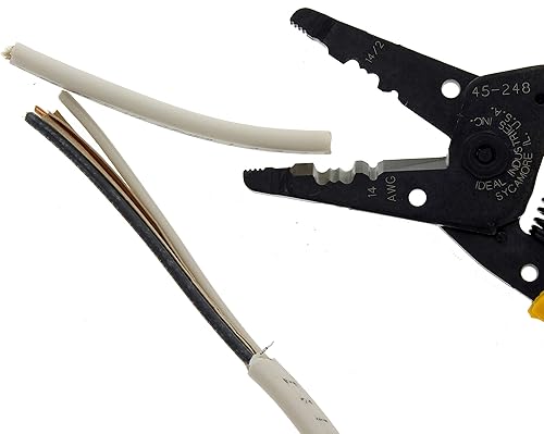 Miniatura 9 de IDEAL Electrical 45-248 142 NM T-Stripper - 214 AWG, pelacables con agujeros de bucle, nariz de alicate, apertura automática con resorte