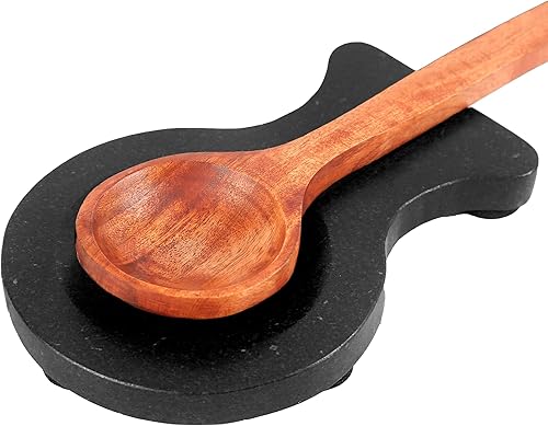 Marbco Soporte para cuchara de mármol, soporte para cucharón, soporte de cuchara de mármol para estufa de cocina, resistente, apto para lavavajillas