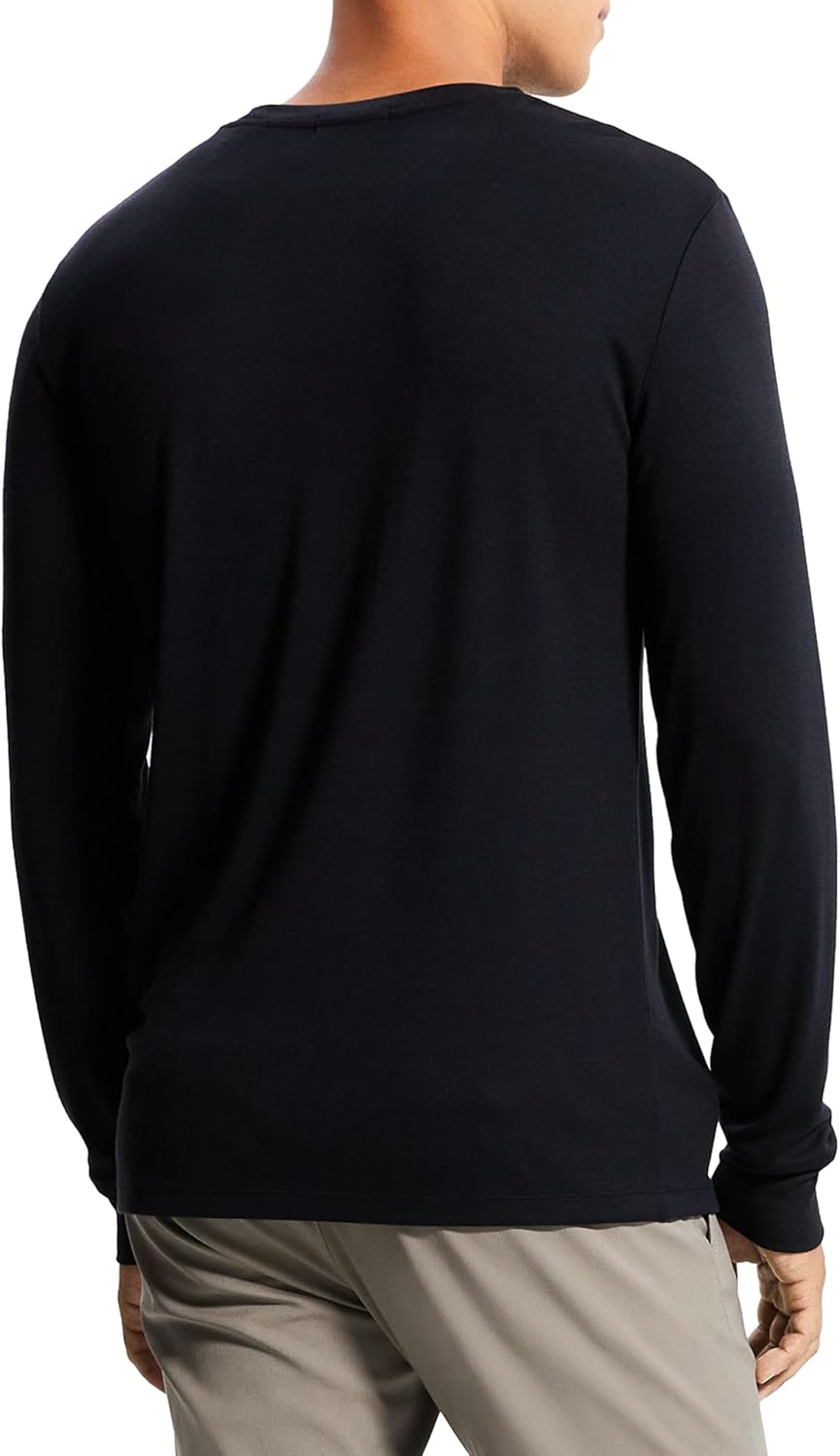 Theory Mens Essential Tee Long Sleeve in Anemone MilanoT-Shirt - Image 3