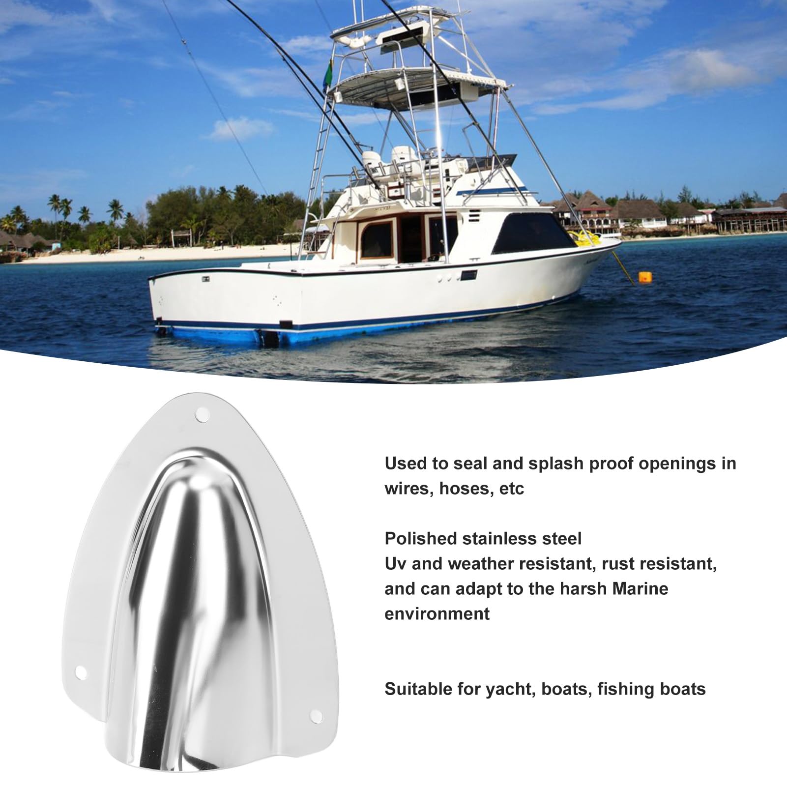 Copertura Di Sfiato 75 Mm In Acciaio Inox 316 Per Barche E Yacht – Ventola Di Aspirazione Marina Per Cabina E Motore