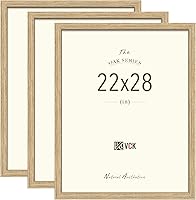 Vista 13 de VCK Juego de 3 portarretratos de 8 x 10 pulgadas, color roble beige, marco de fotos de madera maciza natural, exhibición de mesa o colgar en la pared