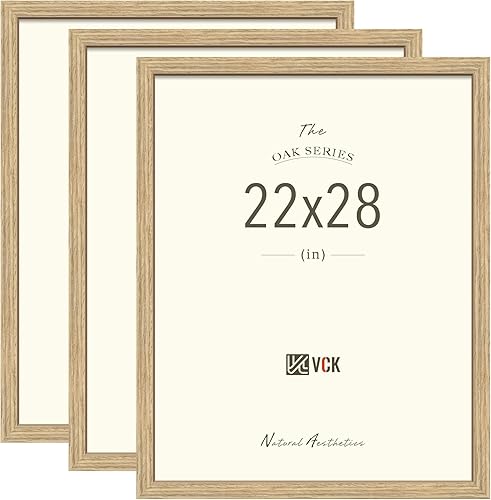 VCK Juego de 3 marcos para póster de 22 x 28 pulgadas, madera maciza natural, exclusivo marco de madera de veta de madera para colgar en la pared disponible en Yaxa Colombia