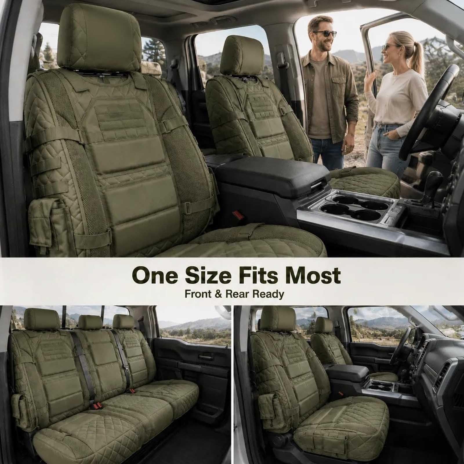 Protections de siège auto style militaire Organiseur de siège (#B)