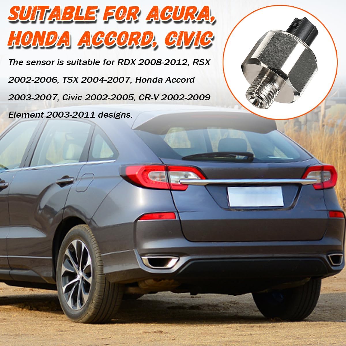 Car Ignition Knock Detonation Sensor, OEM#Replacement Parts 30530-PPL-A01 SU6143 158-0917 30530-PNA-003 KS197 5S2320, Vehicle Accessories Compatible with RDX RSX TSX CR-V
