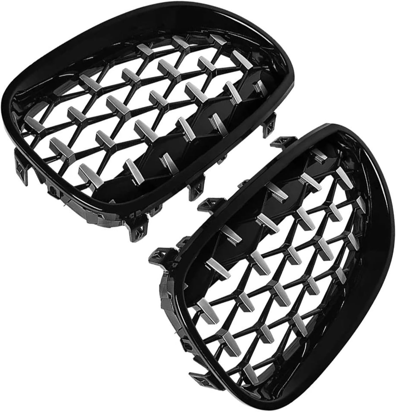 For E60 E61 M5 2003 2004 2005 2006 2007 2008 2009 2010 Front Kidney Grille Racing Grills Car Front Grille(Diamond Chrome Black)