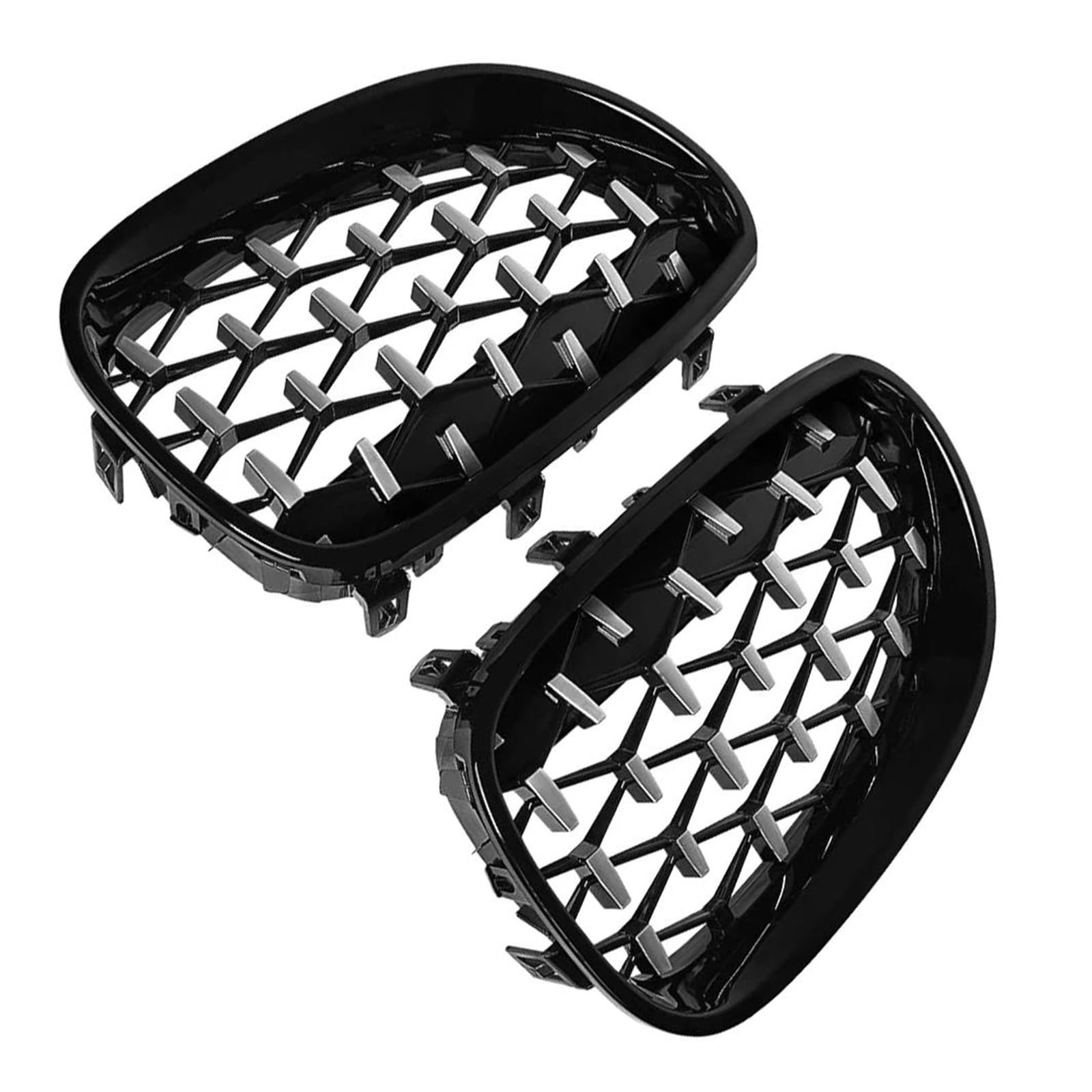 Parrilla delantera de riñón cromada con diseño de diamante negro para modelos E60 y E61 6