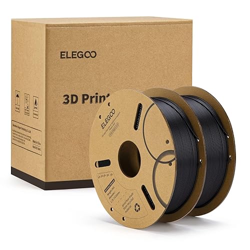 Miniatura 8 de ELEGOO Filamento PLA de 0.069 pulgadas, color negro, 4.4 lbs, precisión dimensional +- 0.001 pulgadas, paquete de 2 carretes de cartón de 2.2 libras