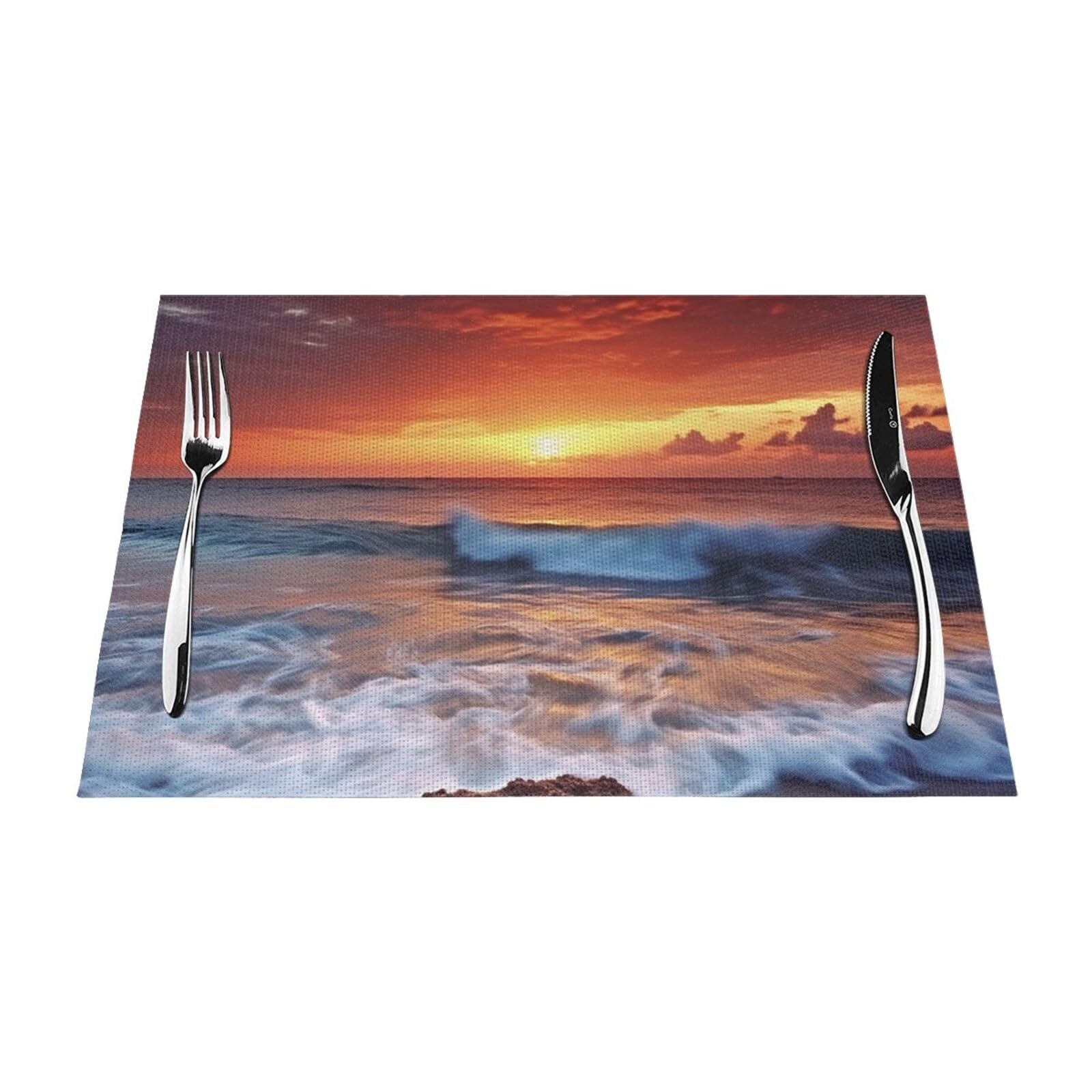 Set de table lot de 4 coucher de soleil pour cuisine et salle à manger