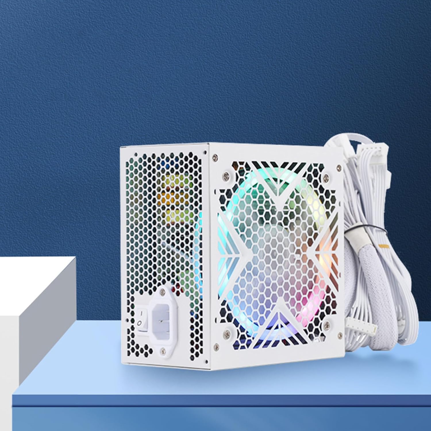 550W電源コンピュータシャーシのカラーライトファン12cmファンゲーマーとデザイナーがコンピューター電源を信頼しているために効率的