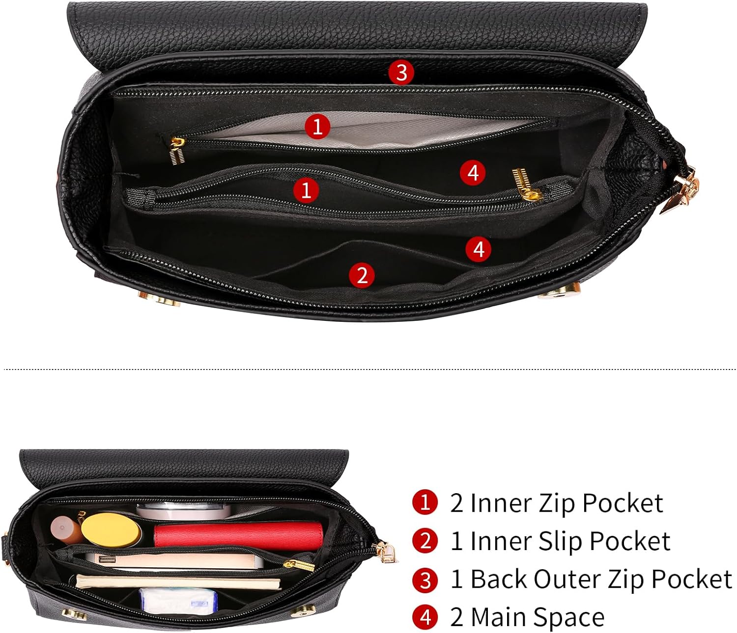 SENDEFN Small Crossbody Bags for Women Vegan Leather Purses Trendy Womens Handbags With Adjustable Strap - Image 5