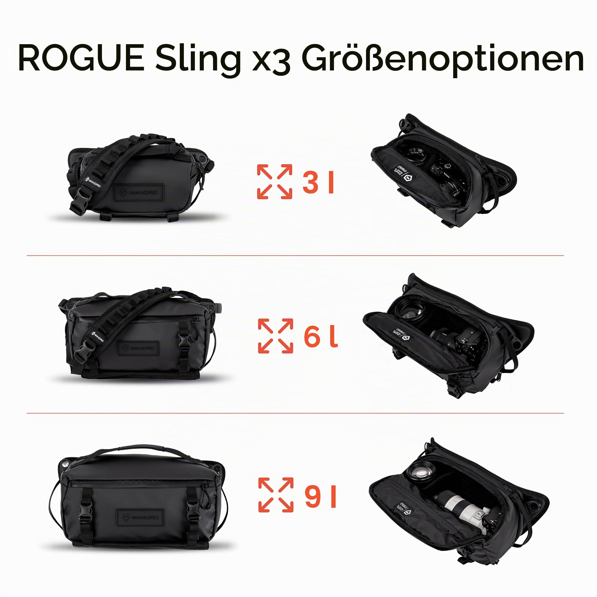 WANDRD ROGUE 6L Sling – Kameratasche – Crossbody-Tasche und Kameraetui für Fotografen, Grün (Wasatch Green)