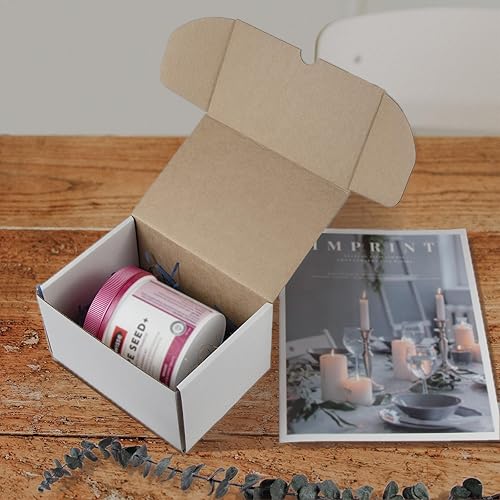 Miniatura 5 de HESESOH Juego de 25 cajas de envío de 7 x 5 x 4 pulgadas, cajas de cartón corrugado blanco para embalaje de pequeñas empresas
