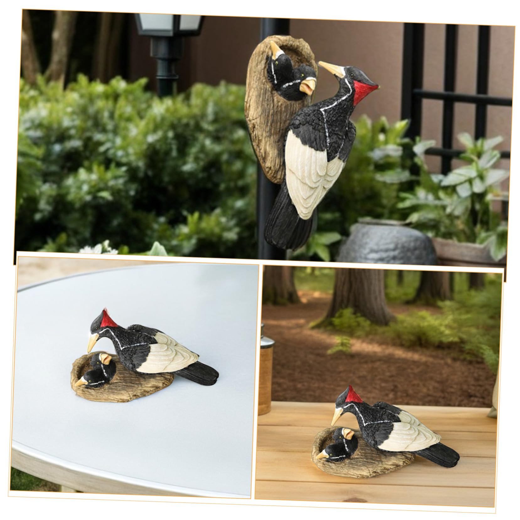 Abaodam Statua in Resina Simulata Di Volatile Decorativo Per Giardino e Cortile Ornamento Forma Di Animale Finto Resistente Intemperie Per Paesaggio Esterno