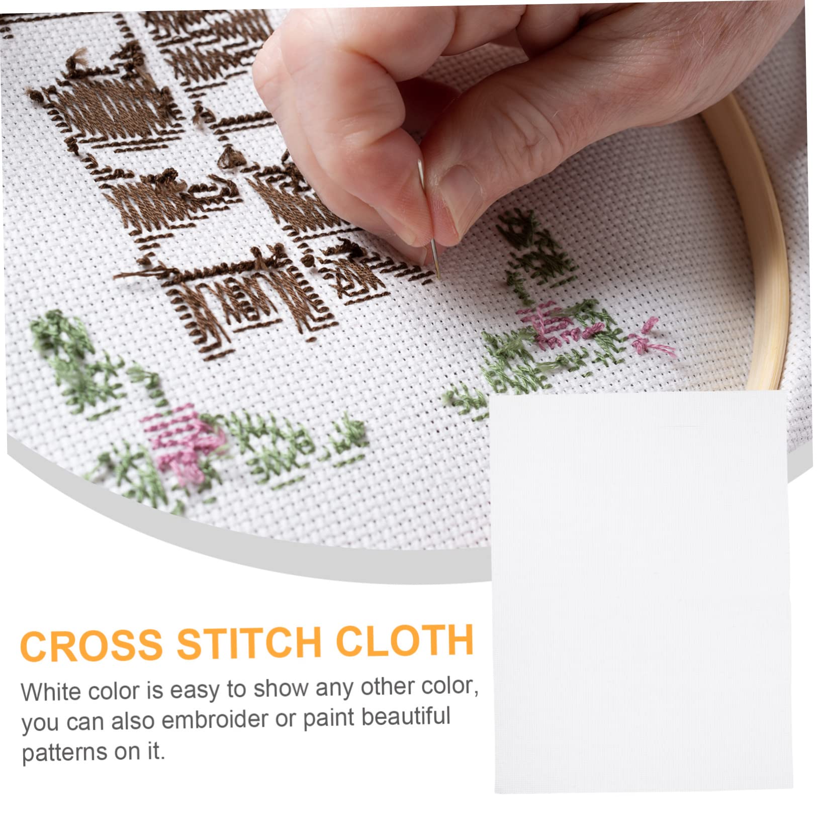 JEWEDECO 4 Pack Cross Stitch Cloth 11 Count 12x18 Inches Cotton Perfect for DIY Embroidery Projects