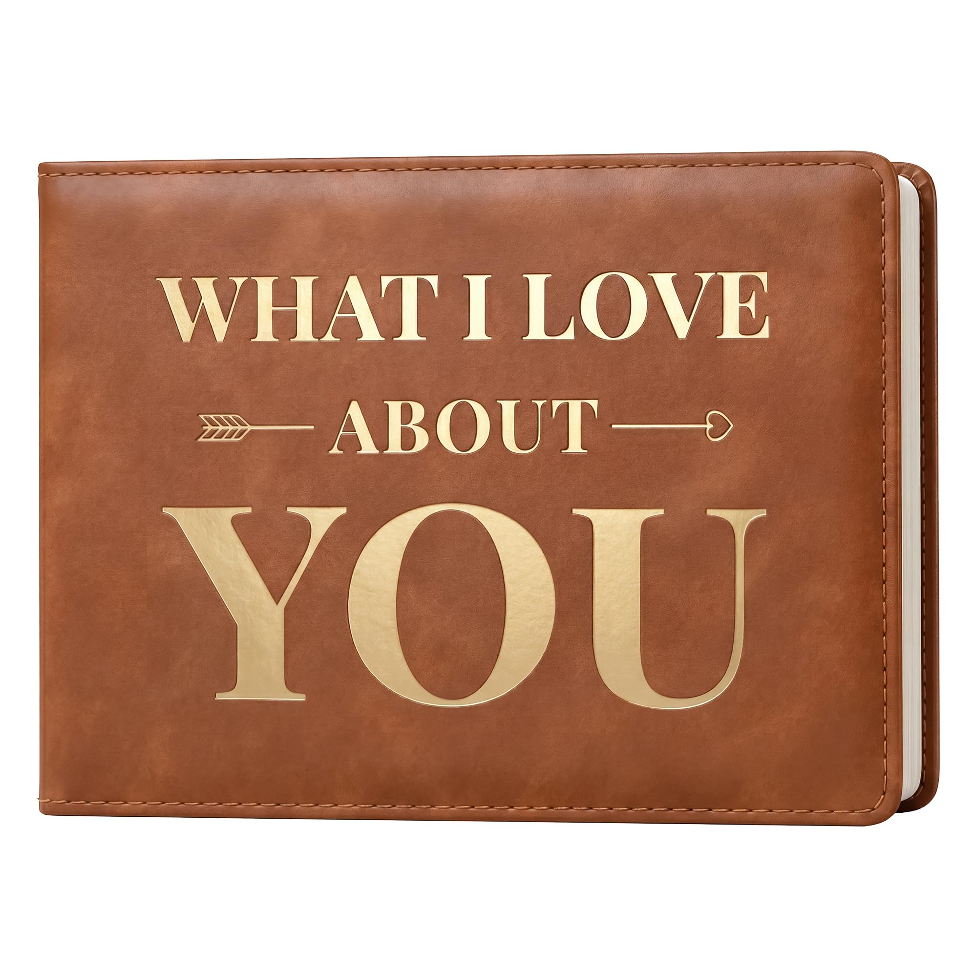 What I Love About You Leather Book – 50 Reasons Why I Love You Book, Fill-In-The-Blank Journal for Him Her, Romantic Couples Gifts for Anniversary, Christmas & More (Brown) — image 1