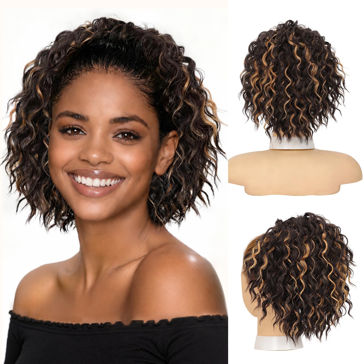 Isaic 8 Inch Curly Ponytail Extension for Black Women