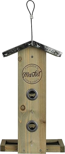 Miniatura 2 de Wild Wings WWGF1-DECO - Alimentador vertical galvanizado para pájaros de cedro