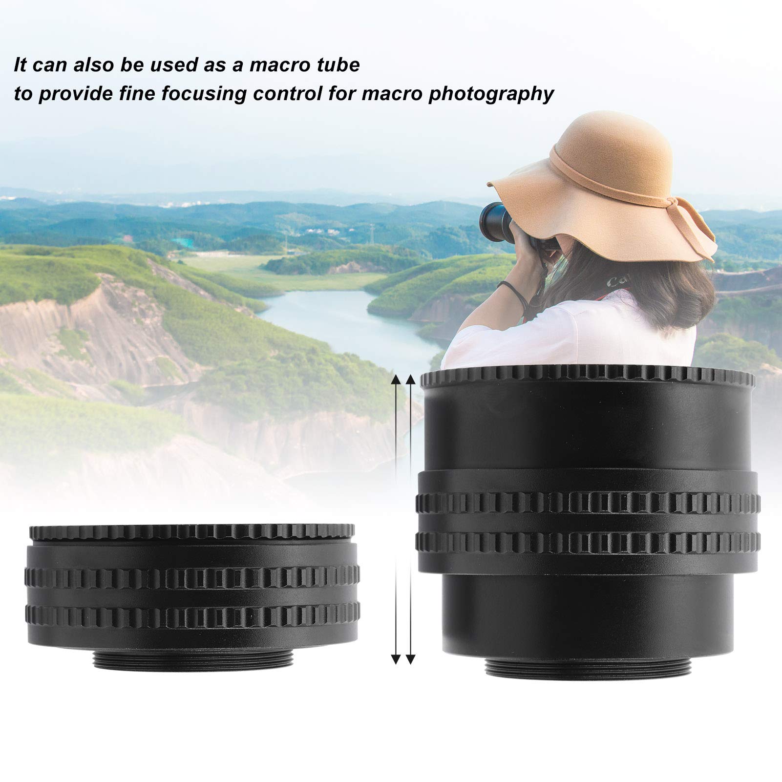 Kamera Fokussier Helicoid AdapterM52 auf M42 Einstellbarer Fokussierungs Helikoid Adapter 25-55mm Längenverstellbarer Fokussier Helicoid Ring Makro-Verlängerungsrohr für Makrofotografie