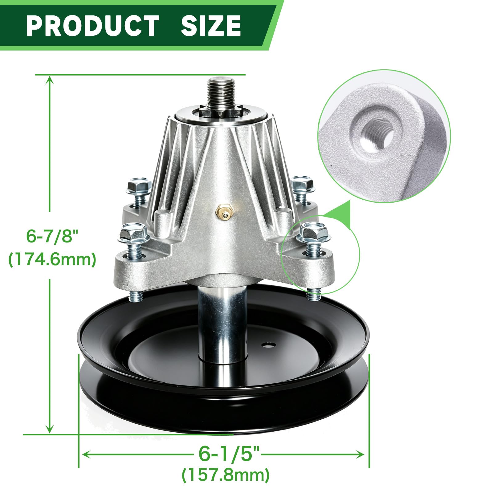918-04822 - Conjunto de husillo de repuesto OEM 918-04822A 618-04822 918-04889 30-8001 compatible con cubiertas Cub Cad et MTD Troy-B ilt LTX1040 LTX1042 LTX1042 LTX11042 045 RZ. T-42