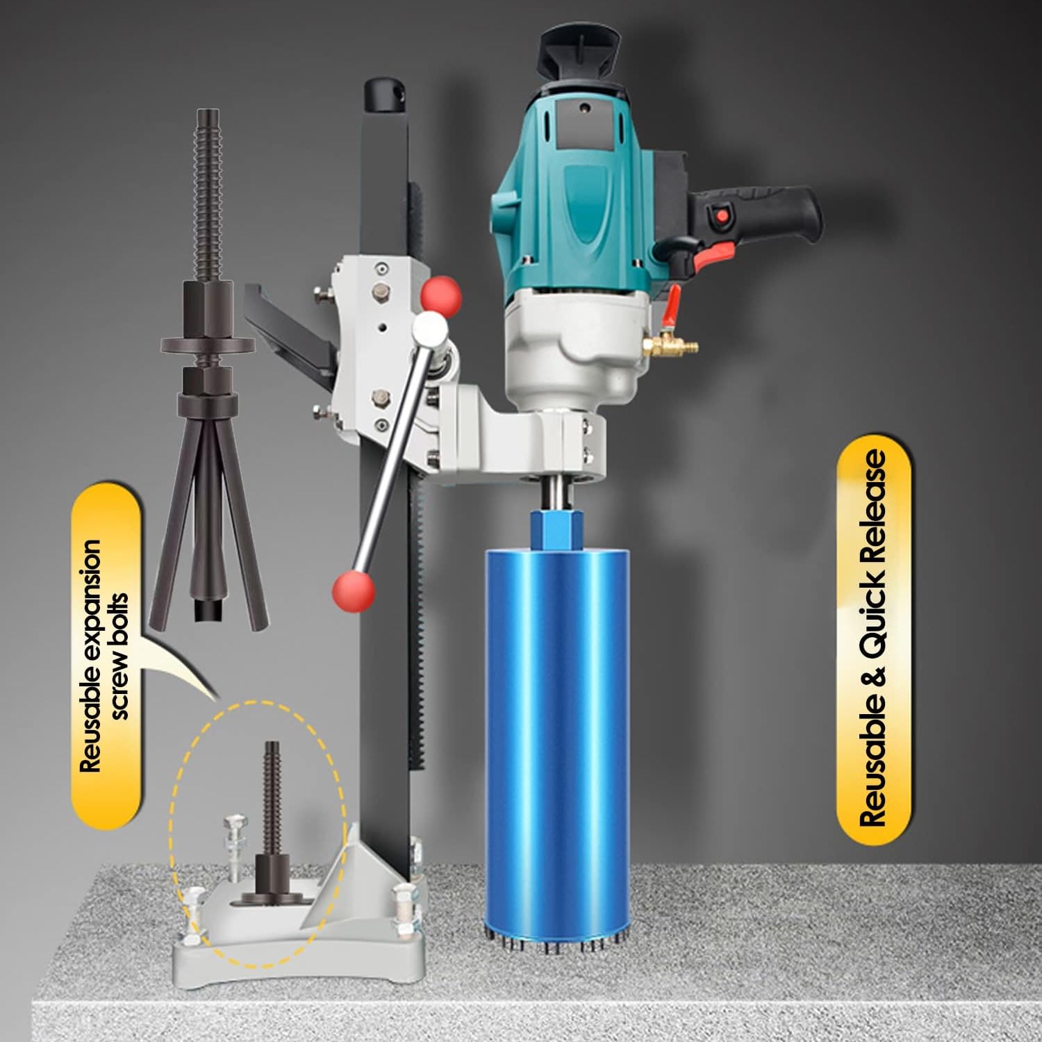 Quick-Release Reusable Anchor Bolt & Nut Set – Heavy-Duty Expansion Fastener for Core Drilling Rigs, Wall Saw Tracks, Wire Saws & Rig Stands(1Pc)