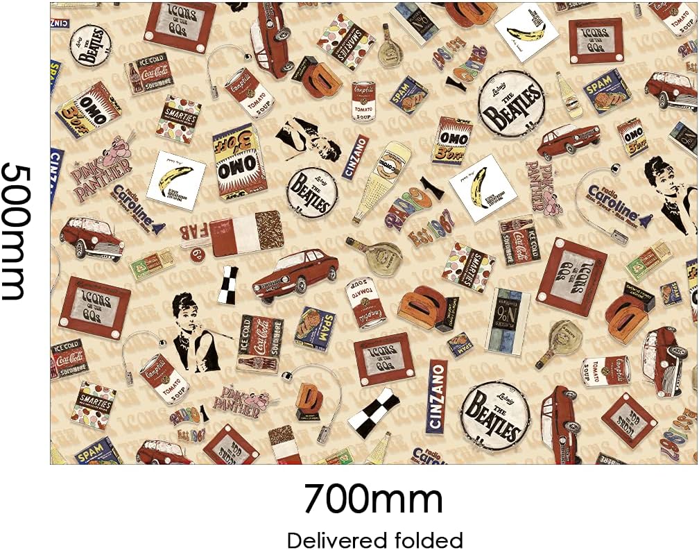 1960's Wrapping Paper 5 sheet multi pack, Retro Nostalgia Vintage Gift Wrap 60th Birthday 50th - Image 3