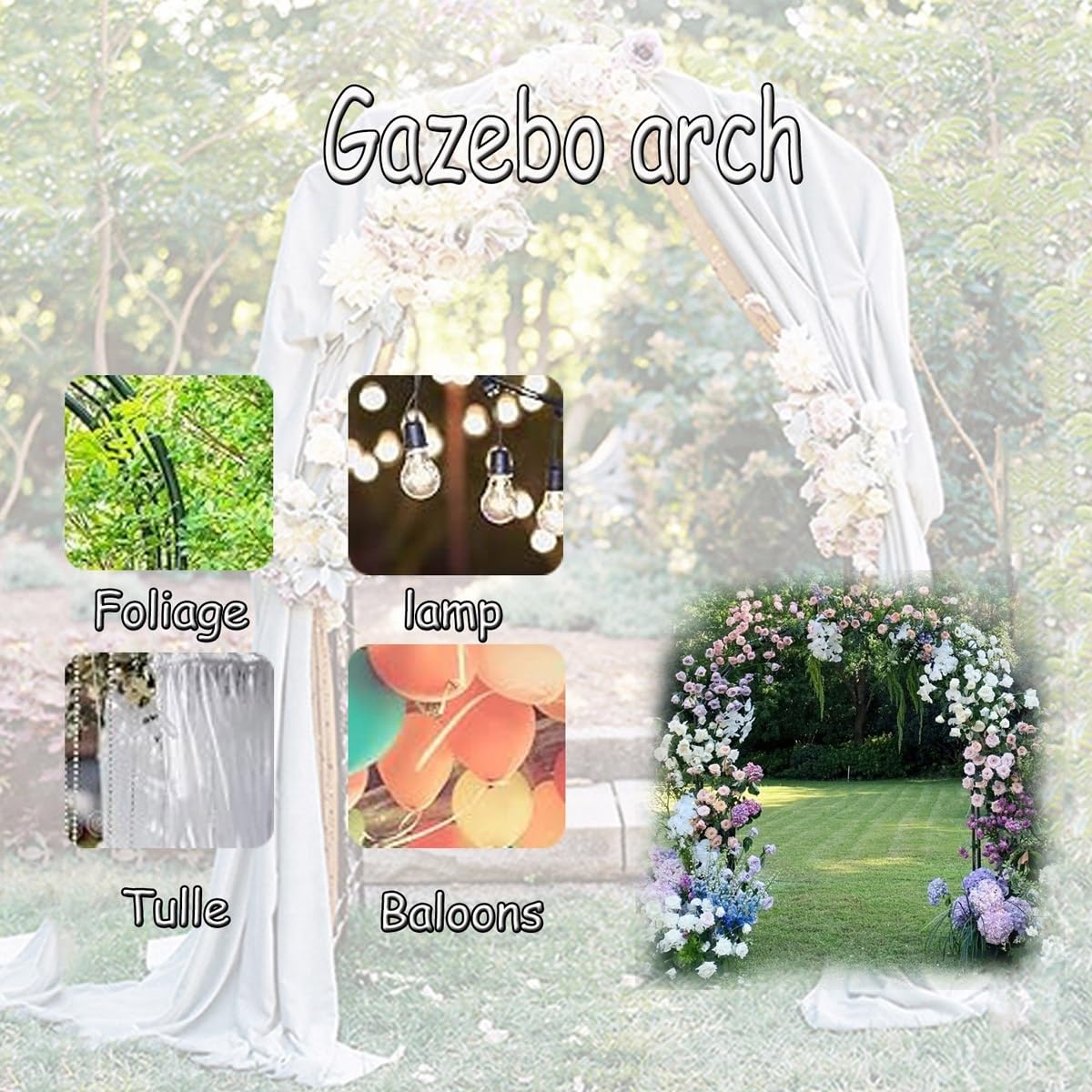 Stabiler 80 cm x 200 cm schwarzer Rosen-Gartenbogen – wetterfeste Kletterpflanzen-Rankhilfe & Hochzeitslaube mit Sockel für Outdoor-Dekoration, ideal für Rosen, Reben und Kletterpflanzen