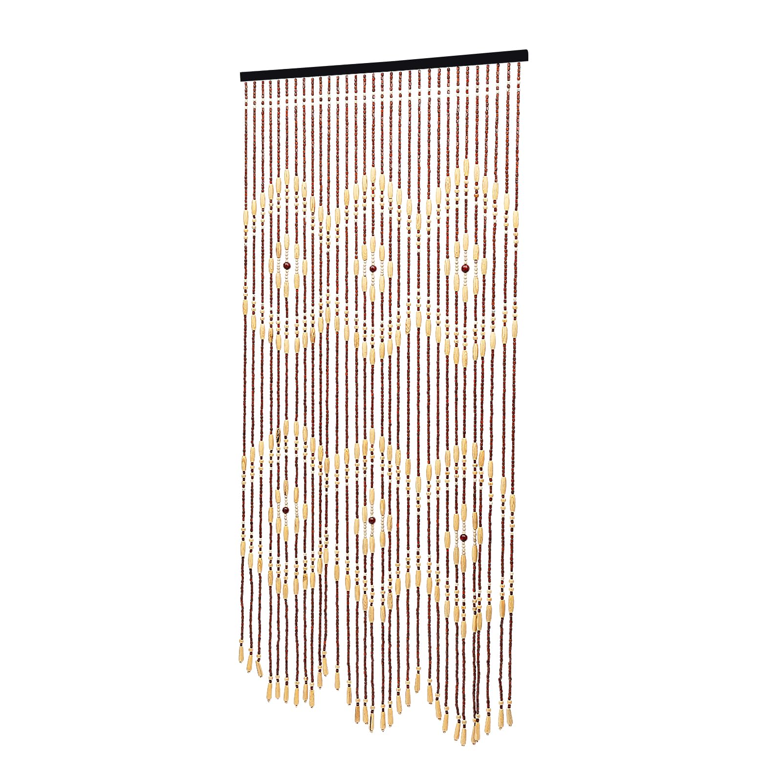 Rideau de porte en perles de bois 90 x 175 cm 31 brins Rideau de porte décoratif pour portes