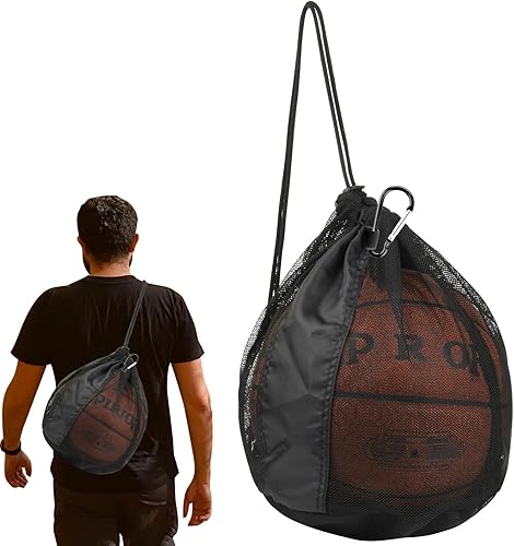 Cosmos Mochila de baloncesto  Bolsa de baloncesto  Bolsa cruzada de malla de una sola bola para voleibol, fútbol, rugby equipo de fútbol,