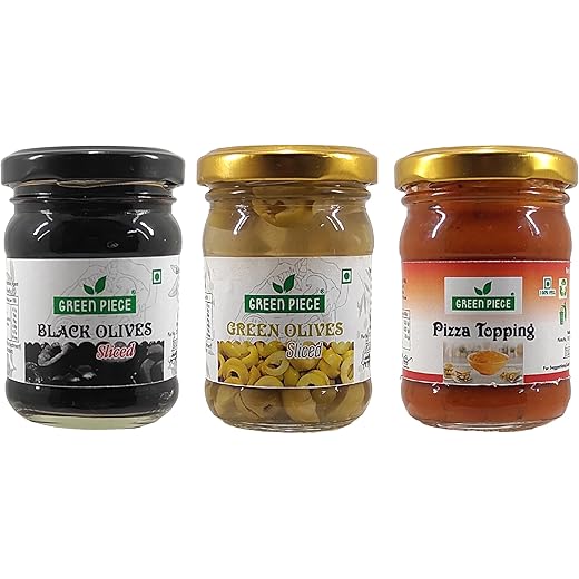 K3 Masala Green Piece Pizza Topping100Gm Green Olives Slic