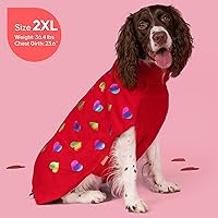 Vista 4 de KYEESE Suéter de San Valentín para perro, suéter suave de cuello alto para perro grande con estampado de lentejuelas de corazón, suéteres cálidos