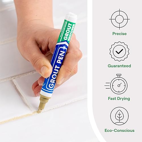 Miniatura 21 de Rotulador de pintura para azulejos de color marfil: pintura impermeable para lechada, colorante para lechada de azulejos y bolígrafo sellador
