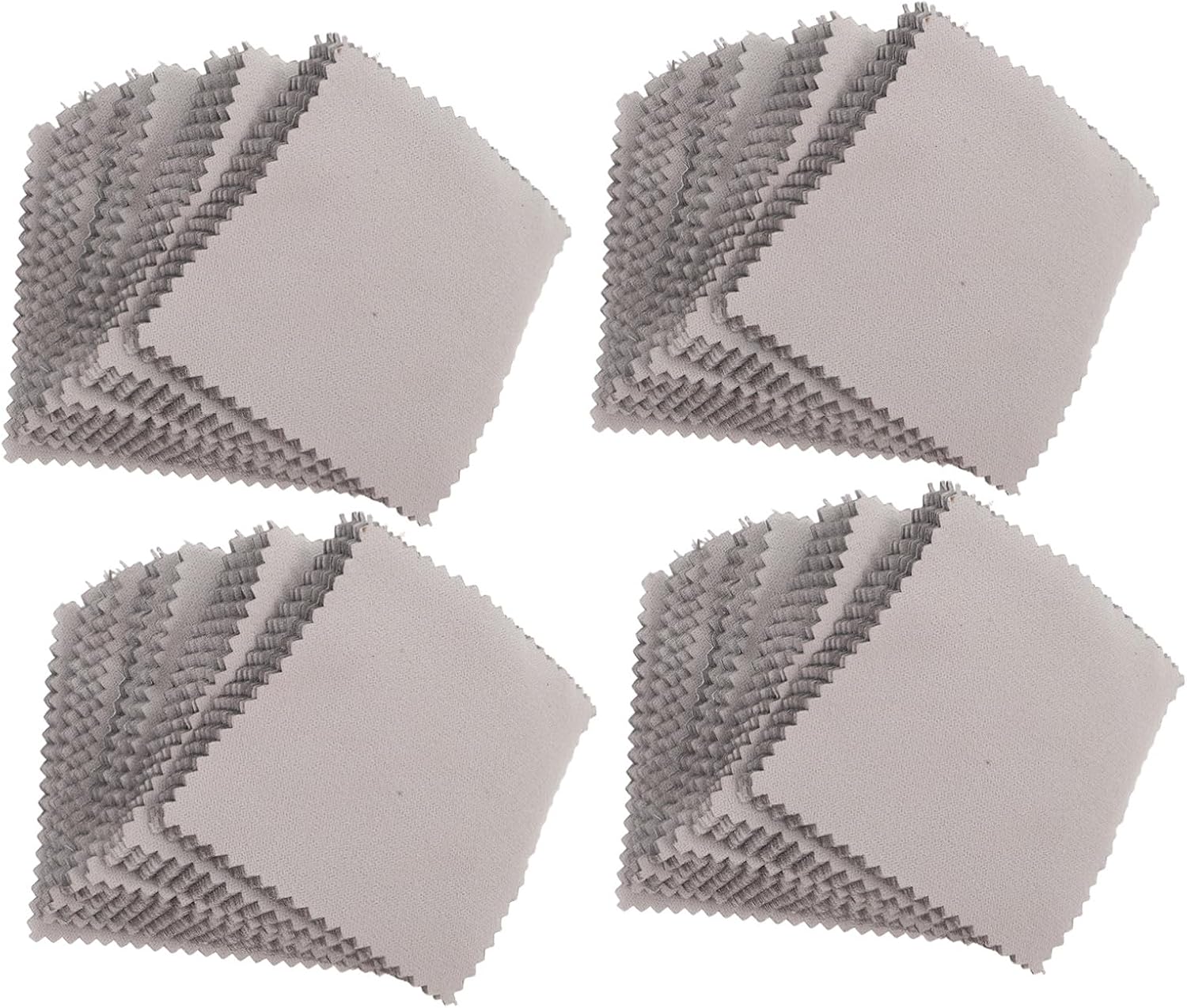 VICASKY 50pcs Suede Jewelry Cleaner Cloth for Silver Shine 8x8cm