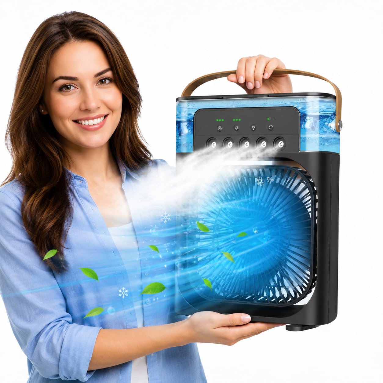 Drumstone (𝗦𝗽𝗲𝗰𝗶𝗮𝗹 𝟱 𝗬𝗲𝗮𝗿𝘀 𝗪𝗮𝗿𝗿𝗮𝗻𝘁𝘆) Portable Mini Air Cooler With Misting Function, 3 Speed Airflow, 360 Degree Adjustable, Timer Control, Quiet Operation For Home, Office-picture-14