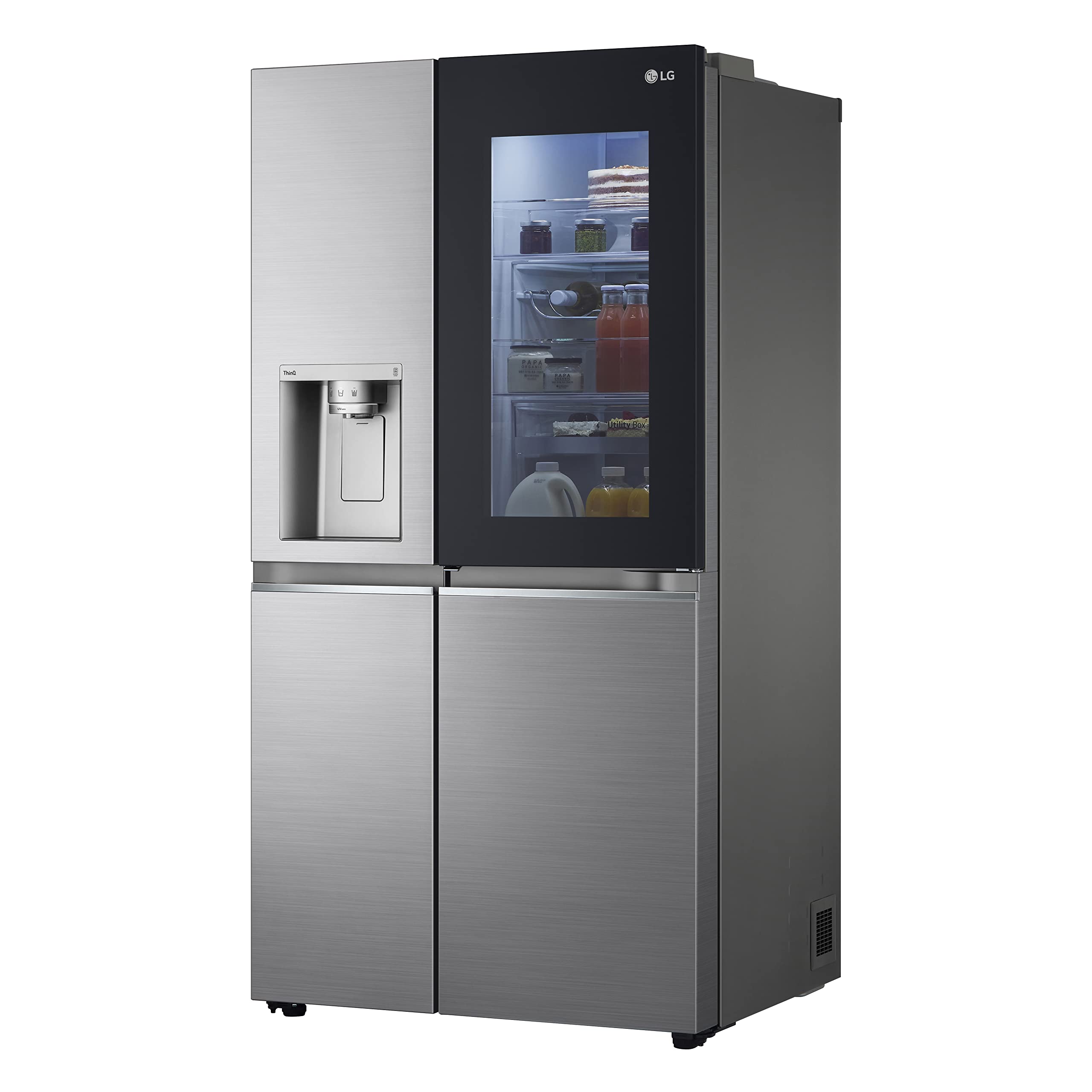 LG GSXV91PZAE - Frigorífico Americano Side by Side InstaView Total No Frost con congelador, 635 L, dispensador de agua y hielo UV Nano, refrigerador lineal, refrigerador inteligente con Wi-Fi y