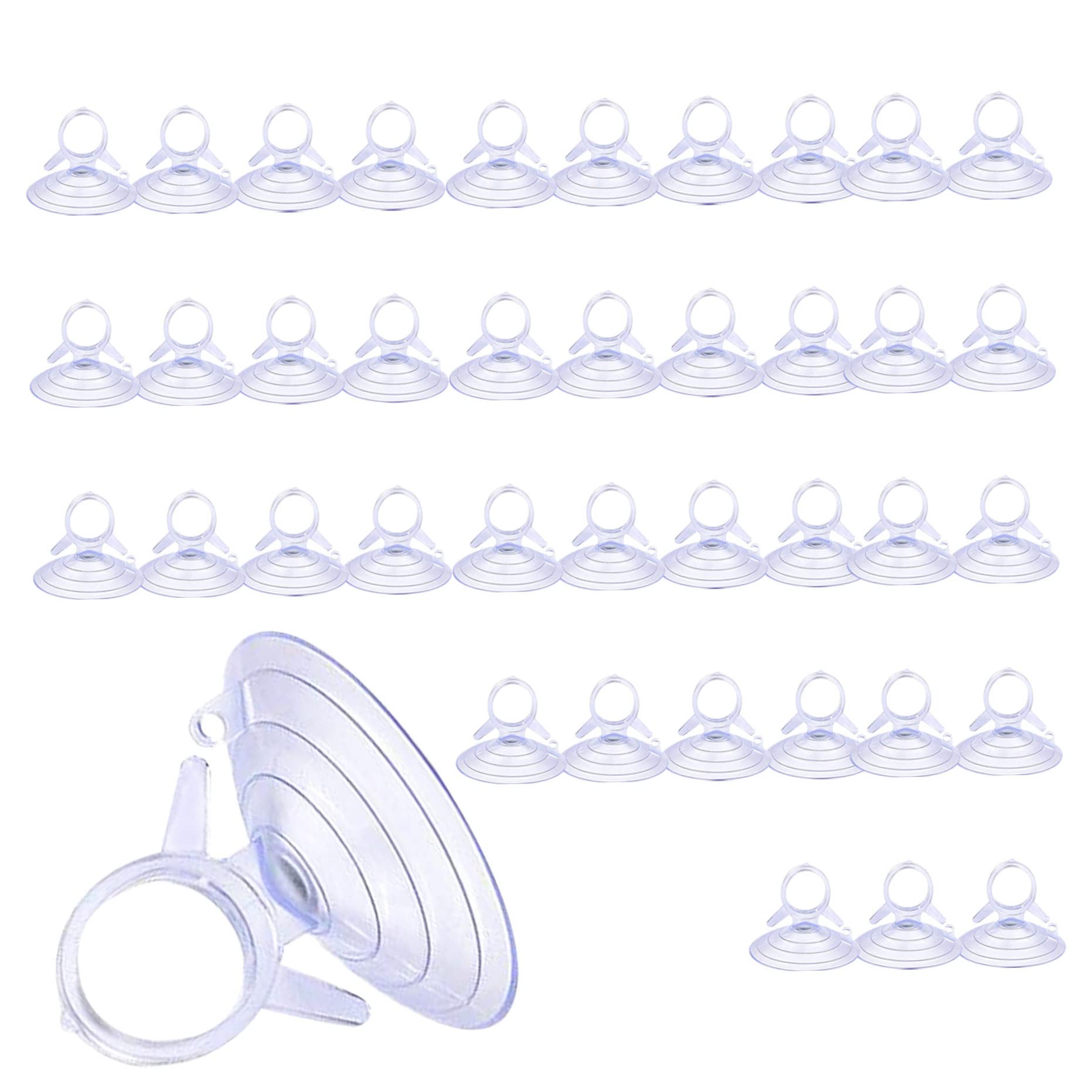 Faroby Suction Cups For Window Suction Cups, Pvc Clear Sucker Pads Strong Adhesive Suction Cups For Car Sun Shade Window 40Pcs