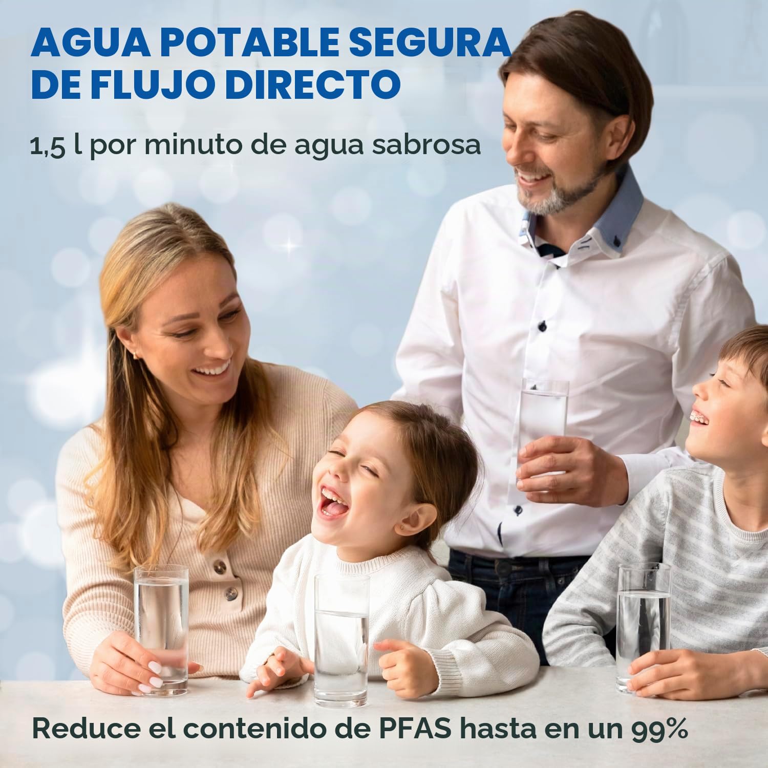 Ecosoft CROSS 90 Balance Filtro de Ósmosis Inversa - Diseño Compacto, 1,5 L/min Alta Tasa de Flujo, Pantalla Inteligente, Tasa de Recuperación del 60%, Componentes Certificados NSF/ANSI 58