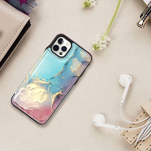 Miniatura 7 de LETO Funda para iPhone 15 Pro Max con tapa tipo folio de cuero, diseños de flores de moda, ranuras para tarjetas, función atril, funda protectora