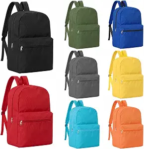 8 Pack 17 Inch School Backpacks for Kids - Assorted Colors