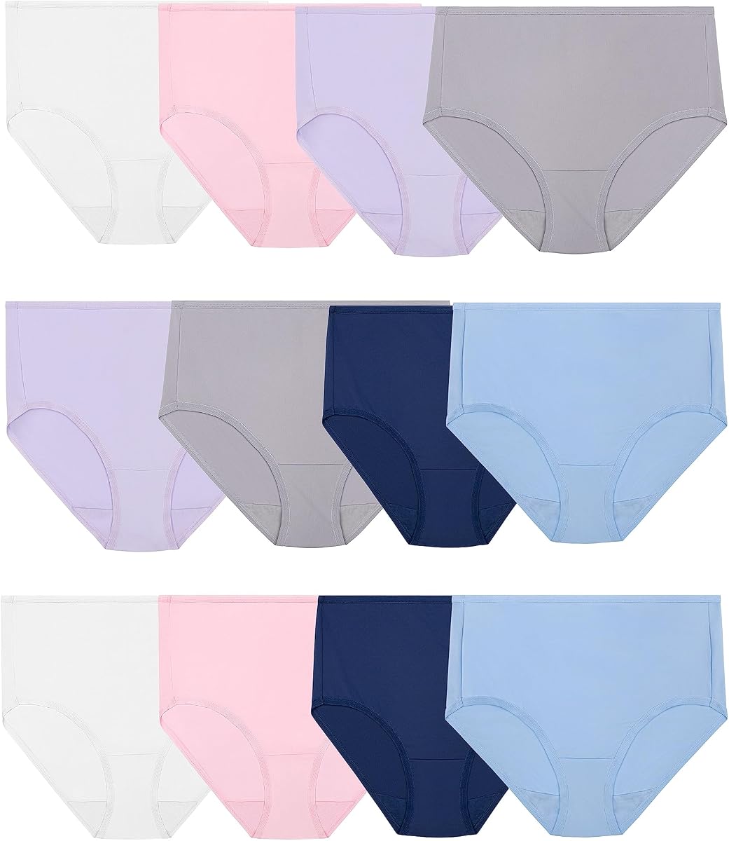 Fruit of the Loom Ropa interior ligera de microfibra para mujer, suave debajo de la ropa, disponible en tallas grandes