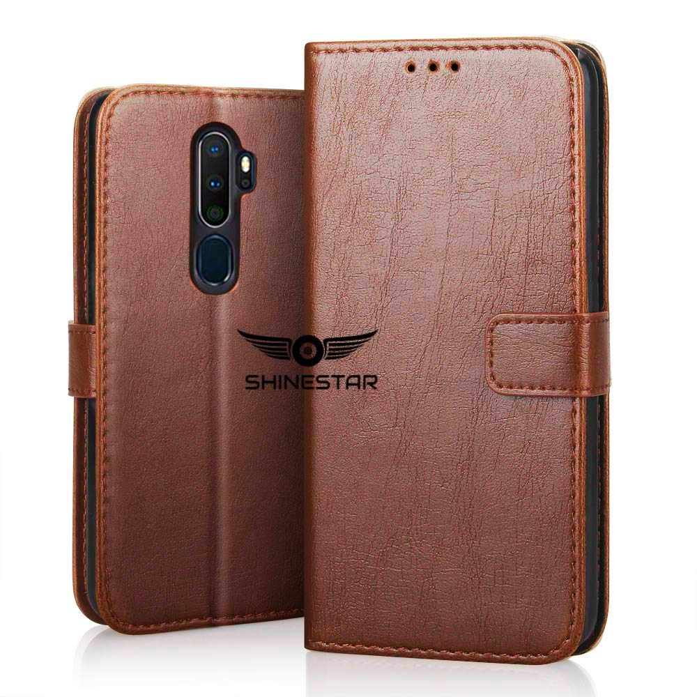 SHINESTAR Oppo A5 2020 / A9 2020 Flip Back Cover | PU Leather Flip Cover Wallet Case with TPU Silicone Case Back Cover for Oppo A5 2020 / A9 2020 (Classic Brown) (B081B6YKGB) Amazon Price History, Amazon Price Tracker
