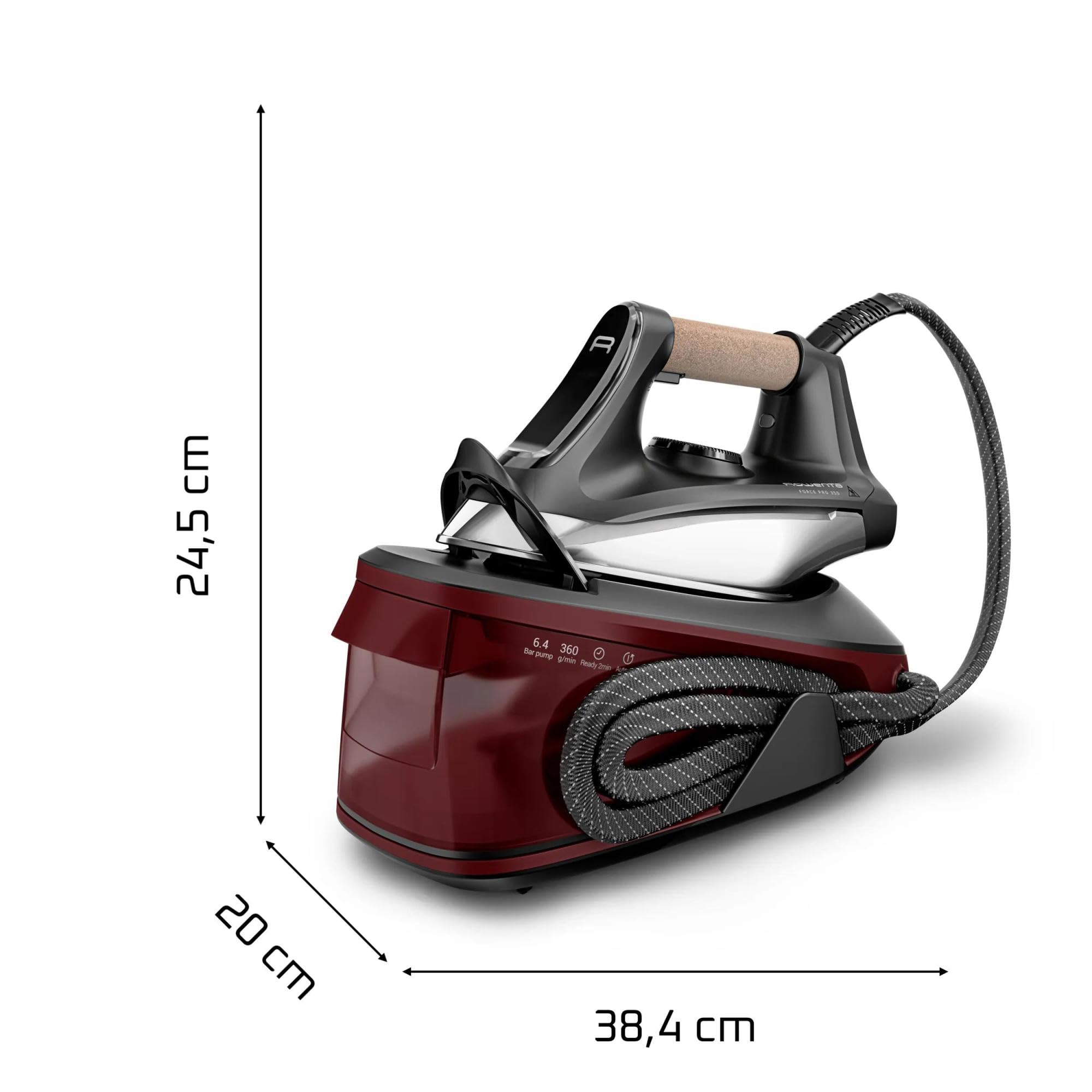 Rowenta Force Pro 350 Centrale vapeur, Repassage rapide et efficace, 2 400 W, Débit vapeur de 120 g/min, Pressing 360g/min, VR7443F0