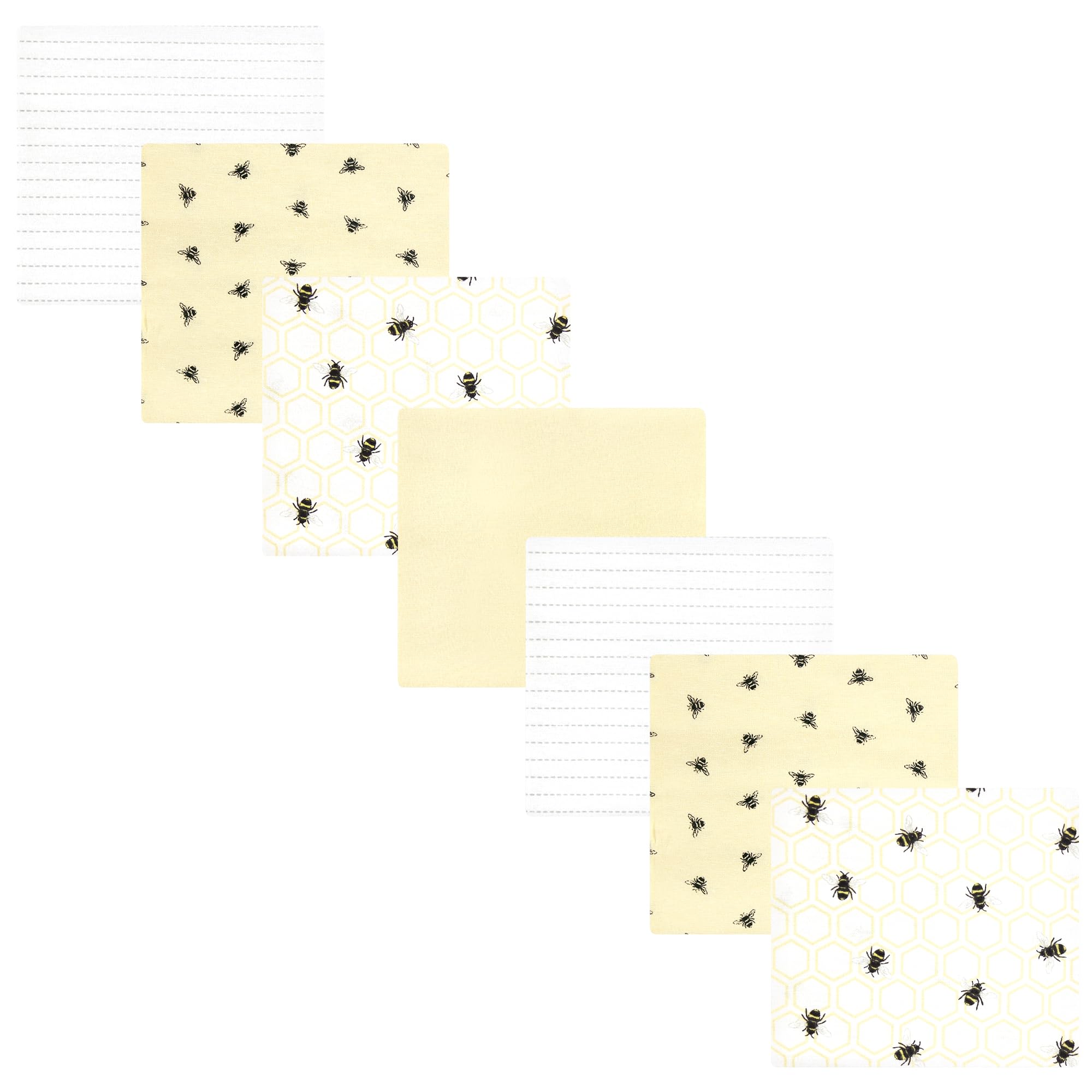 Hudson Baby Unisex Baby Cotton Flannel Receiving Blankets Bundle, Honey Bee, One Size