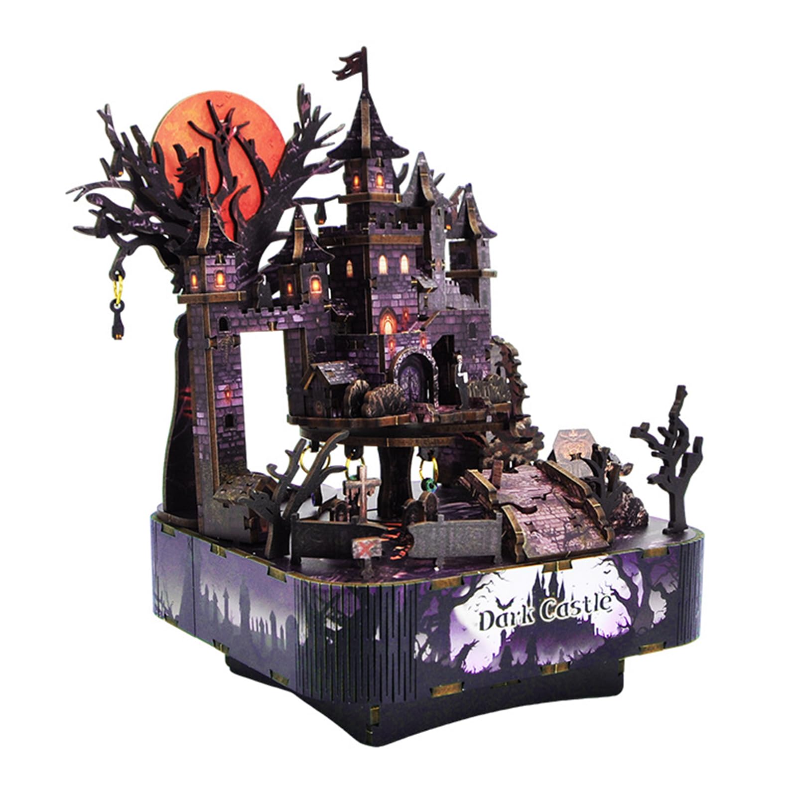 Carillon di legno artigianale di Halloween per decorazioni fai da te e spookys legno Halloween Music Box