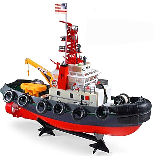 Miniatura 2 de POCO DIVO US Seaport Super Work Boat RC Remolcador 2.4Ghz Radio Control Remolcador Modelo de 23 "Puerto de lucha contra incendios barco de rescate