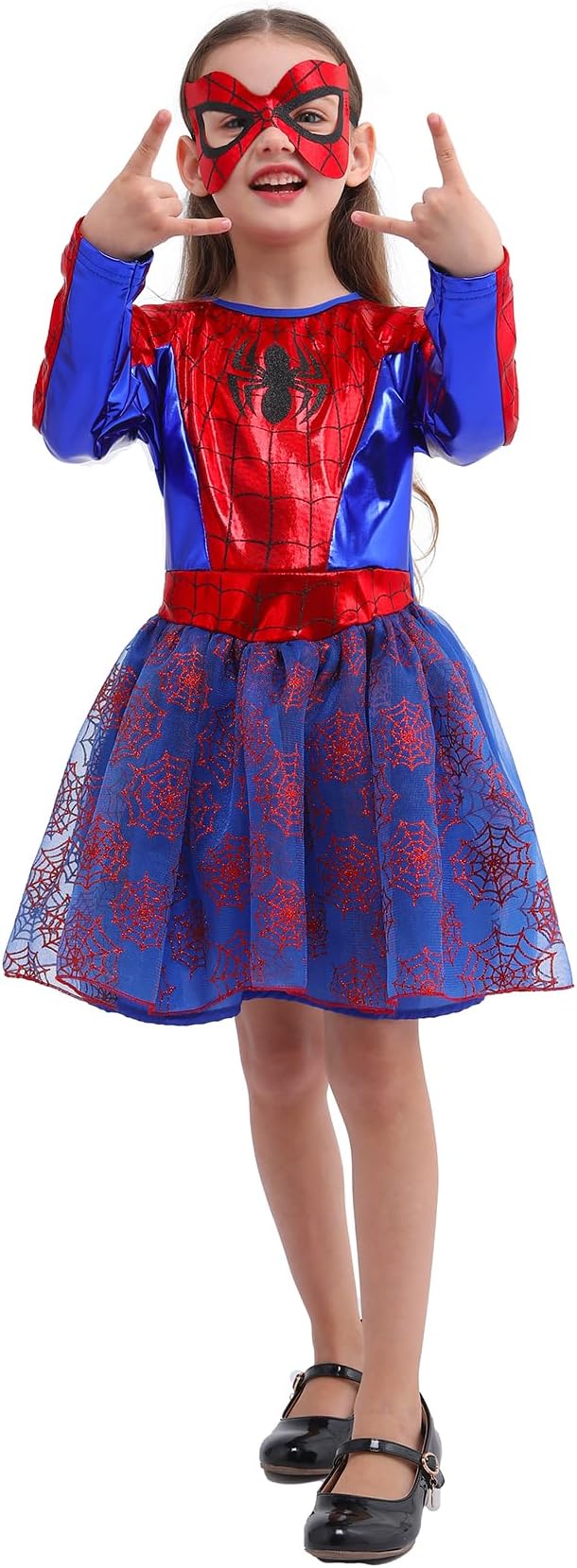 Sincere Party Girl's Spider Fancy Dress Up Costume with Eye-mask