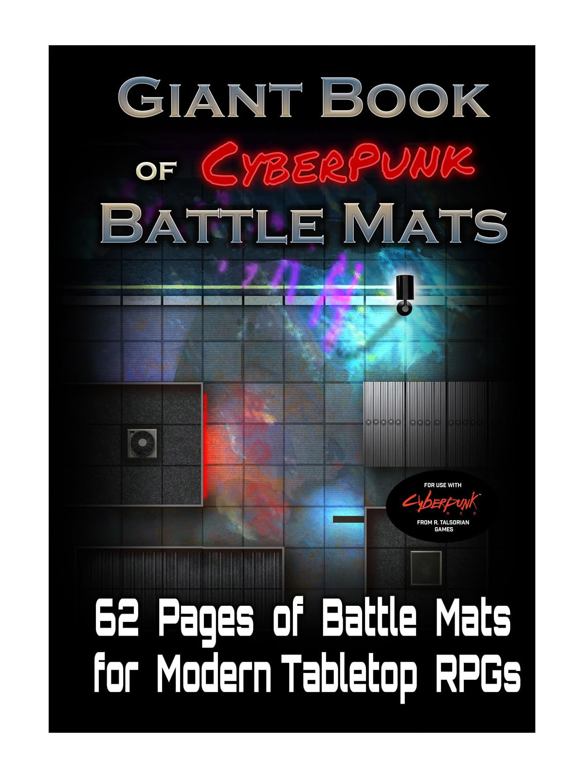 Loke Giant Book of Cyberpunk Battle Mats , Red